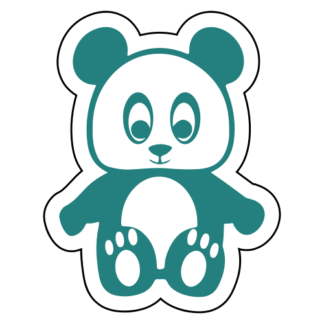 Hugging Panda Sticker (Turquoise)